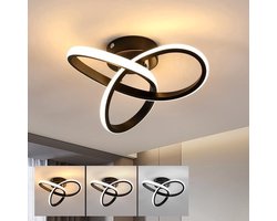 LED-plafondlamp, Moderne Plafondlamp 20W 2200LM, Zwart Plafondlamp Voor Keuken, Hal, Eetkamer, Schakelaarbediening 3000K/4500K/6500K