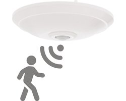 LED plafondlamp ø 24 cm met bewegingssensor & lichtsensor - Warm wit - Plafonniere - Plafonnieres - Plafoniere badkamer - Plafondlampen - Badkamerlamp - Plafond lamp