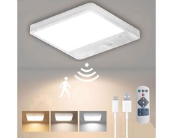 LED-plafondlamp - Plafondlamp - Met bewegingssensor, oplaadbaar, 3 kleurtemperaturen, 260 lumen, 150° stralingshoek, 6 meter bereik - Installatie