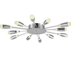 LED Plafondlamp - Plafondverlichting - Fave - 62W - Natuurlijk Wit 4000K - Chroom Aluminium