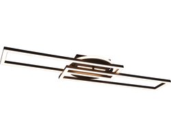 LED Plafondlamp - Plafondverlichting - Torna Tiger - 30W - Aanpasbare Kleur - Afstandsbediening - Dimbaar - Rechthoek - Mat Zwart - Aluminium