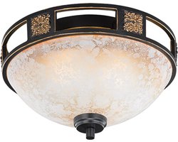 LED Plafondlamp - Plafondverlichting - Trion Qoluno - E27 Fitting - 2-lichts - Rond - Mat Oranje - Aluminium