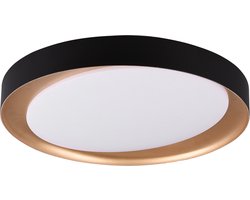 LED Plafondlamp - Plafondverlichting - Trion Zati - 24W - Aanpasbare Kleur - Afstandsbediening - Dimbaar - Rond - Mat Zwart - Kunststof