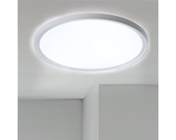 LED-plafondlamp plat rond wit 48W moderne plafondlamp voor woonkamer badkamer IP44 waterdicht, voor slaapkamer, keuken, hal, koel wit NAIZY