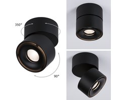 LED-plafondlamp Spircle 78mm 8W 550lm 230V 3000K Zwart mat