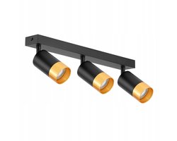 LED Plafondlamp Spot GU10 Zwart Koper 3-lichts