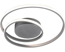 LED Plafondlamp - Torna Zobun - 22W - Warm Wit 3000K - Dimbaar - Rond - Mat Titaan - Aluminium