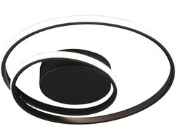 LED Plafondlamp - Torna Zobun - 22W - Warm Wit 3000K - Dimbaar - Rond - Mat Zwart - Aluminium