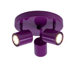 LED-plafondlamp, verstelbare ganglamp, kinderkamerlamp, roze plafondlamp met 3 lampen, metaal, 3x LED 3W 200lm warmwit, D 22 cm