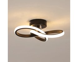 LED Plafonnier Clover - 22W 2500LM Ø25cm - Modern Zwart - Warm Wit 3000K - Energielabel E