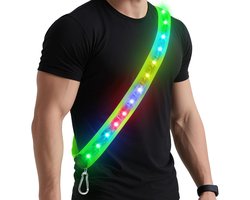 LED-reflecterende heupriem en verlicht vest, geschikt voor wandelingen in het donker, verkrijgbaar in 5 kleuren en 3 lichtstanden, oplaadbare veiligheidsuitrusting met neonverlichting voor optimale zichtbaarheid.