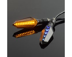 LED-richtingaanwijzers, waarschuwingslichten, sequentiële richtingaanwijzers, hoekverlichting en knipperlichten voor motorfietsen.