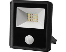 LED-SCHIJNWERPER VOOR BUITENSHUIS - 20 W, NEUTRAALWIT - ZWART - PIR-SENSOR