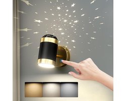 LED Slaapkamer Wandlamp Touch Bediening Moderne Binnen Wandlamp met Schakelaar Dimbaar Wandverlichting Verstelbaar Leeslampje Voor Woonkamer, Kinderkamer,Trap, Gang, Balkon, 3000K-6000K