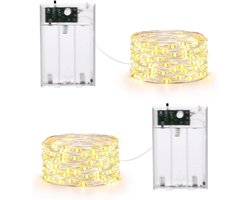 LED Snoer Lichten - Decoratieve Verlichting - Feestelijke Decoratie - Flexibele Zilverdraad - 5 Meter 50 LEDs - Warm Wit