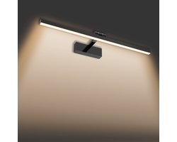 LED Spiegel Lamp 15W – Spiegelverlichting Badkamer 60 cm – IP44, 180° Verstelbaar, 2800 - 3200K – Zwart