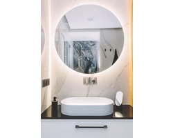 LED Spiegel met Verlichting - Ronde Ø60 cm, Wandmontage, Geel Licht