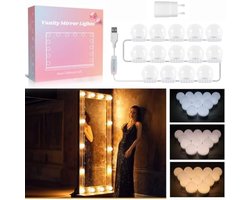 LED Spiegellampenset met 14 lampen - Dimbaar en Instelbaar