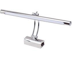 LED Spiegelverlichting - Schilderijverlichting - Akna - Rond 8W - Glans Chroom Aluminium - Verstelbaar