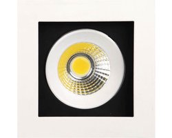 LED Spot - Inbouwspot - Vierkant 8W - Helder/Koud Wit 6400K - Mat Wit Aluminium - Kantelbaar 100mm