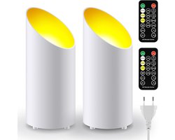 LED Spot Set - Vloerlamp Accent - Sfeerverlichting Creëren - Drie Kleurtemperaturen - 2 Stuks - Metaalkleur