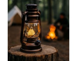LED Stormlantaarn 15x25 cm - Traploze Helderheid - Metaal