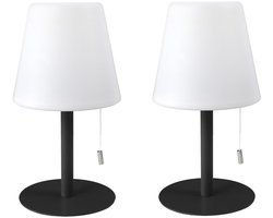 LED tafellamp - 2x - kunststof - RGB kleurenlamp - 30 cm - binnen en buiten - multi kleuren