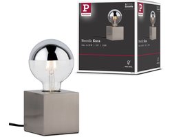 LED-tafellamp Kura E27 max. 20W Staal geborsteld