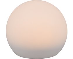 LED Tafellamp met Zonne-energie - Torna Mallo - Dag en Nacht Sensor - 5W - Warm Wit 3000K - RGBW - Spatwaterdicht IP44 - Rond - Mat Wit - Kunststof