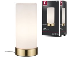 LED-tafellamp Pinja E14 max. 20W Wit, Messing geborsteld