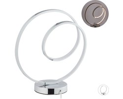 led tafellamp rond - aluminium - modern - woonkamer en slaapkamer - 36 cm - zilver