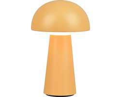 LED Tafellamp - Tafelverlichting - Torna Lenio - 2W - Warm Wit 3000K - Dimbaar - USB Oplaadbaar - Spatwaterdicht IP44 - Rond - Mat Oranje - Kunststof