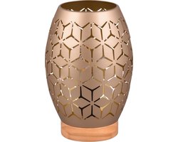 LED Tafellamp - Tafelverlichting - Trion Dabi - E27 Fitting - Rond - Coffee - Metaal