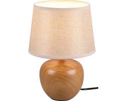 LED Tafellamp - Tafelverlichting - Trion Lunola - E14 Fitting - Rond - Mat Bruin - Keramiek