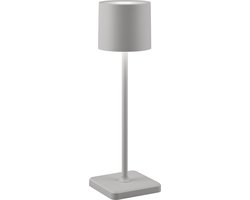 LED Tafellamp - Torna Andez - 1.5W - Aanpasbare kleur - Oplaadbare batterijen - Grijs - Kunststof