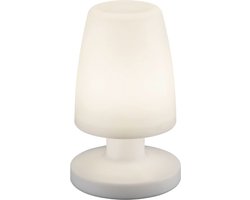 LED Tafellamp - Torna - Ovaal - Wit - Kunststof - Spatwaterdicht - USB Oplaadbaar