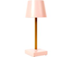 LED tafellamp - Touch lamp - Modern design - Tafellamp - Nachtlamp - Bureaulamp - Draadloos - Dimbaar - Drie lichtstanden - op batterijen - Woonkamer - Slaapkamer - Roze