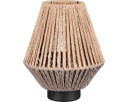 LED Tafellamp - Trion Kato - 1x LED SMD 1.5W - Touch schakelaar - USB aansluiting - Werkt op Batterijen - IP20 - Bruin - Papier