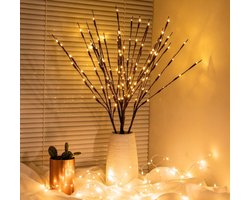 Led-Takverlichting - Wilgentak-Lichtslinger - Verlichte Wilgentakken - Warmwitte - Waterdicht en flexibel - Kerstverlichting – Kerstdecoratie – Sfeerverlichting - Voor Muren, Slaapkamers, Woonkamers en Woondecoratie