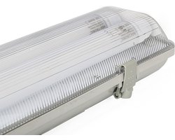 LED TL armatuur 120cm dubbel - T8 (G13) - 36 Watt 5760 lumen (160lm/W) - 4000K neutraal wit (840) - Flikkervrij - IP65 waterdicht - LED TL Lamp