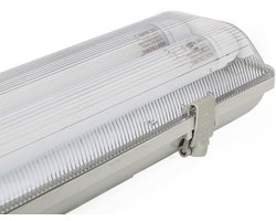 LED TL armatuur 120cm dubbel - T8 (G13) - 36 Watt 6300 lumen (175lm/W) - 6000K daglicht wit (860) - Flikkervrij - IP65 waterdicht - LED TL Lamp