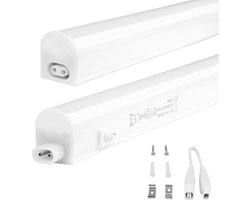 LED TL Armatuur met T5 Buis - Igia Timola - 30cm Enkel - 4W - Koppelbaar - Helder/Koud Wit 6500K - Mat Wit - Kunststof