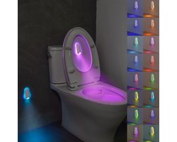 LED Toilet Nachtlamp - 16 Kleuren Bewegingssensor & Waterdicht - Oplaadbare Badkamer Verlichting met Projectie