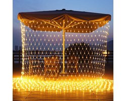 LED Tuinnet Fairy Lights String 627 LEDs Laagspanning 8 Lichtmodi Indoor Outdoor Waterdicht Gordijn Decor voor Gazon struiken Bruiloft Kerst DecorGeel 6M x 4M