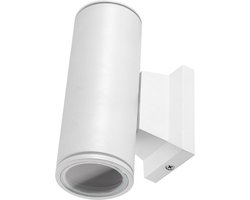LED Tuinverlichting - Buitenlamp - Igia Wally Up and Down - GU10 Fitting - 2-lichts - Mat Wit - Rond - Aluminium