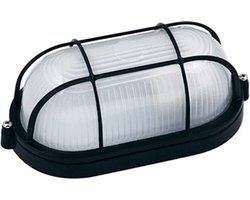 LED Tuinverlichting - Buitenlamp - Torina - Wand - Aluminium Mat Zwart - E27 - Ovaal
