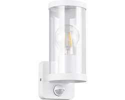 LED Tuinverlichting - Buitenlamp - Wandlamp - Torna Tino - E27 Fitting - Bewegingssensor - Mat Wit - Aluminium