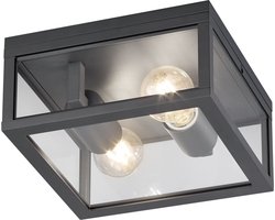 LED Tuinverlichting - Tuinlamp Plafond - Torna Garinola - E27 Fitting - 2-lichts - Mat Antraciet - Aluminium