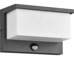 LED Tuinverlichting - Wandlamp Buitenlamp - Torna Stos - 13W - Warm Wit 3000K - Bewegingssensor - Waterdicht IP54 - Antraciet - Aluminium