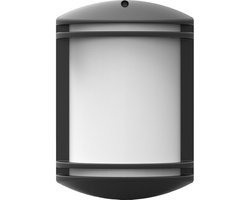 LED Tuinverlichting - Wandlamp - Orkidera 4 - Bewegingssensor - Kunststof Mat Zwart - E27 Fitting - Ovaal